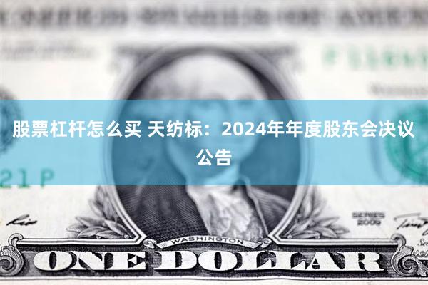 股票杠杆怎么买 天纺标：2024年年度股东会决议公告