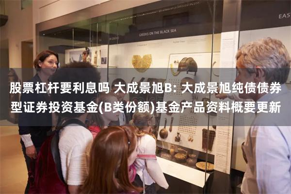 股票杠杆要利息吗 大成景旭B: 大成景旭纯债债券型证券投资基金(B类份额)基金产品资料概要更新